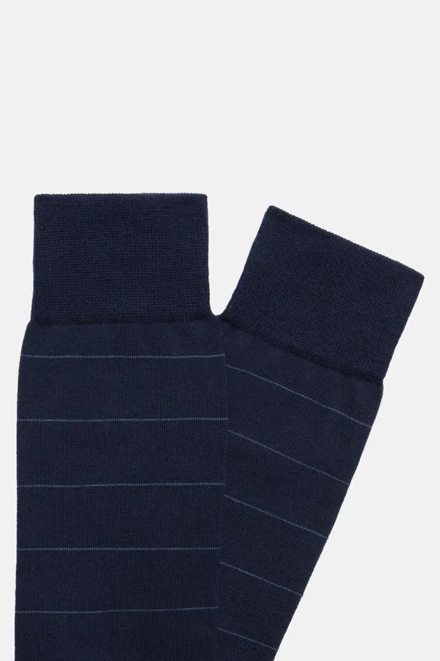 Socks Men Boggi Milano Striped Organic Cotton Socks Navy Blue Socks Men Boggi Milano Striped Organic Cotton Socks Navy Blue