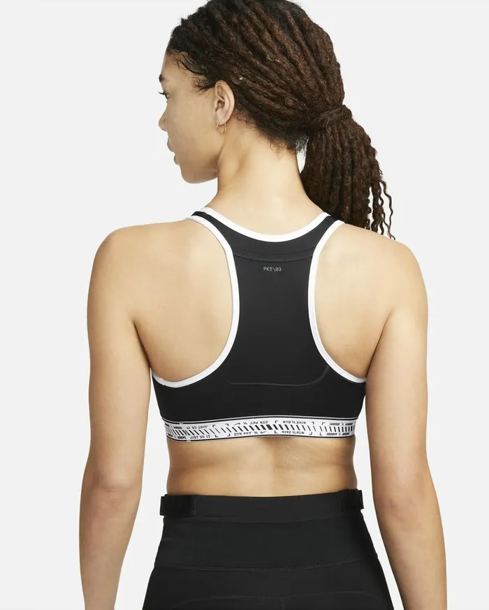 Sports Bras Women Nike Swoosh On The Run Blackwhiteblackwhite