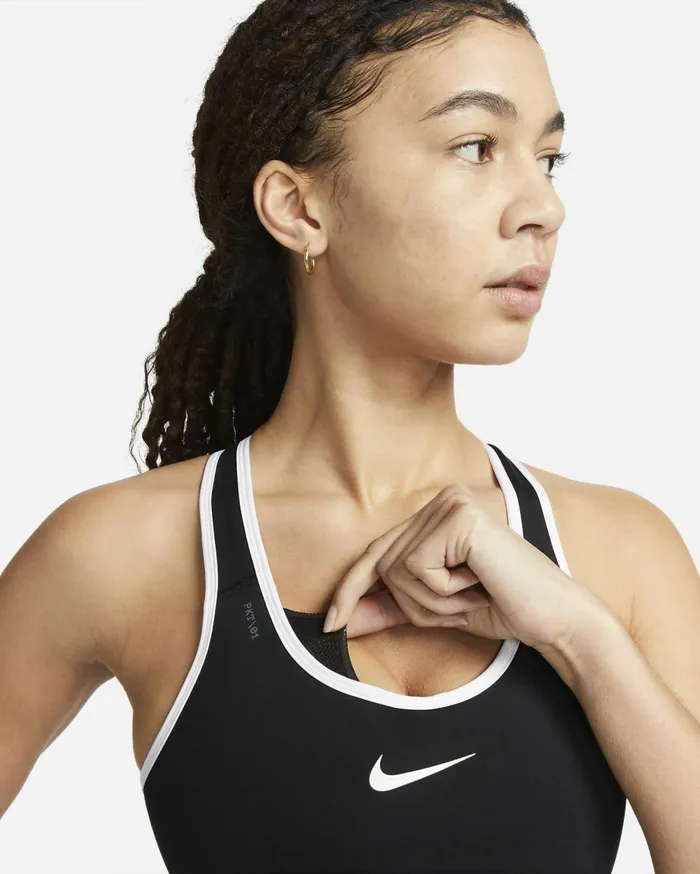 Sports Bras Women Nike Swoosh On The Run Blackwhiteblackwhite