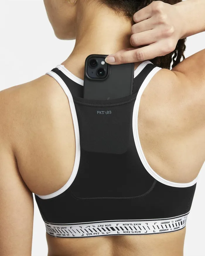 Sports Bras Women Nike Swoosh On The Run Blackwhiteblackwhite