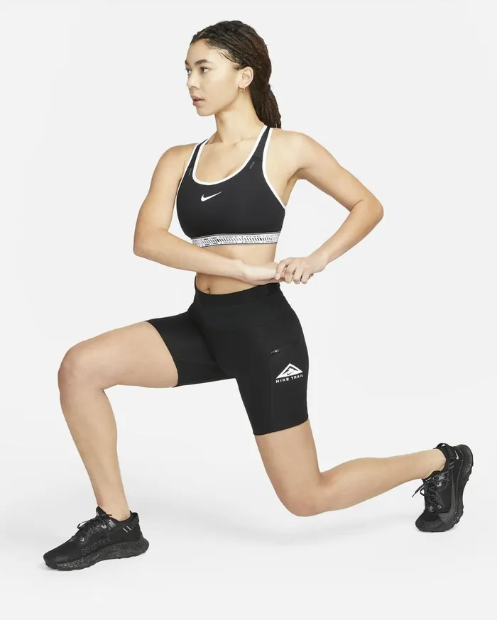 Sports Bras Women Nike Swoosh On The Run Blackwhiteblackwhite