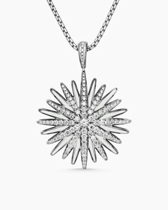 Starburst Pendant In Sterling Silver With Diamonds 32mm Women David Yurman Pendant Starburst Pendant In Sterling Silver With Diamonds 32mm Women David Yurman Pendant