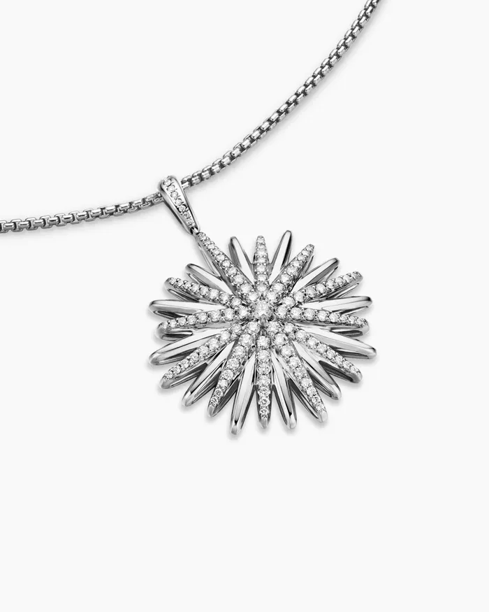 Starburst Pendant In Sterling Silver With Diamonds 32mm Women David Yurman Pendant Starburst Pendant In Sterling Silver With Diamonds 32mm Women David Yurman Pendant