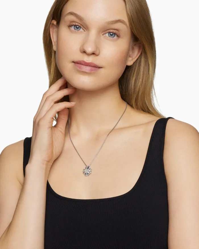 Starburst Pendant Necklace In Sterling Silver With Diamonds 19mm Women David Yurman Pendant Starburst Pendant Necklace In Sterling Silver With Diamonds 19mm Women David Yurman Pendant