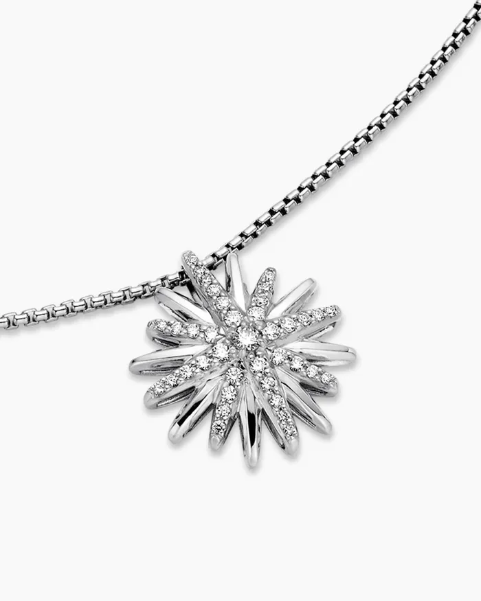 Starburst Pendant Necklace In Sterling Silver With Diamonds 19mm Women David Yurman Pendant Starburst Pendant Necklace In Sterling Silver With Diamonds 19mm Women David Yurman Pendant