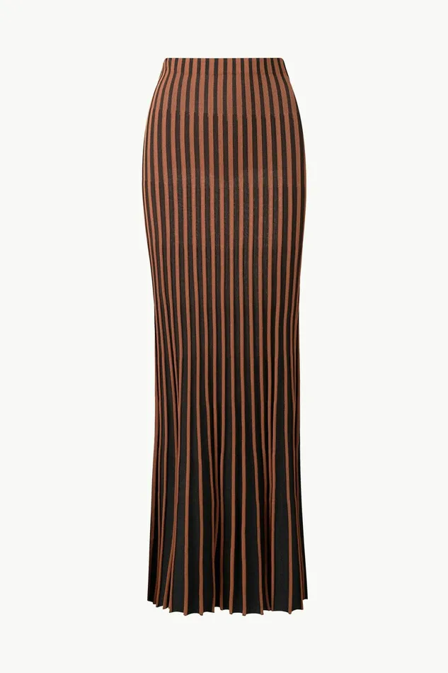 STAUD ALEIDA SKIRT Tan Black Women Skirts STAUD ALEIDA SKIRT Tan Black Women Skirts
