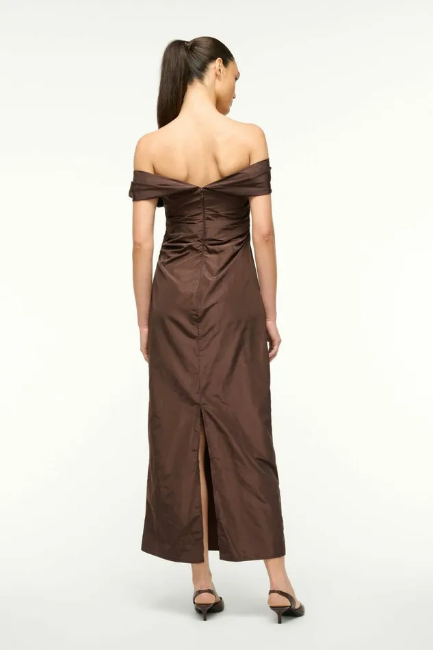 STAUD ANDREA DRESS Dark Chocolate Women Dresses