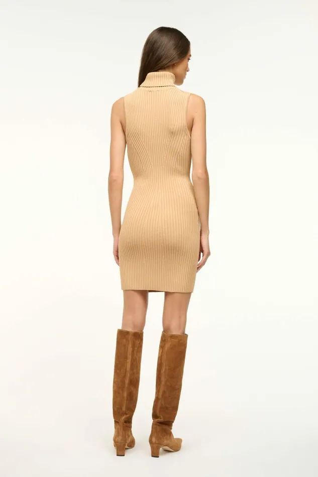 STAUD CALLUM DRESS Camel Women The Knit Shop STAUD CALLUM DRESS Camel Women The Knit Shop