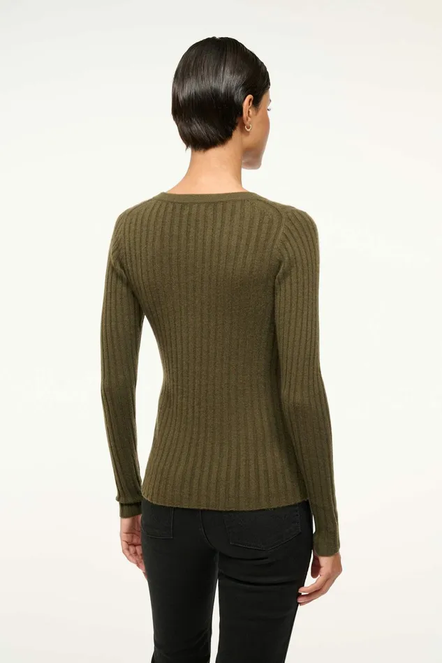 STAUD CARGO CASHMERE SWEATER Dark Olive Women Sweaters STAUD CARGO CASHMERE SWEATER Dark Olive Women Sweaters