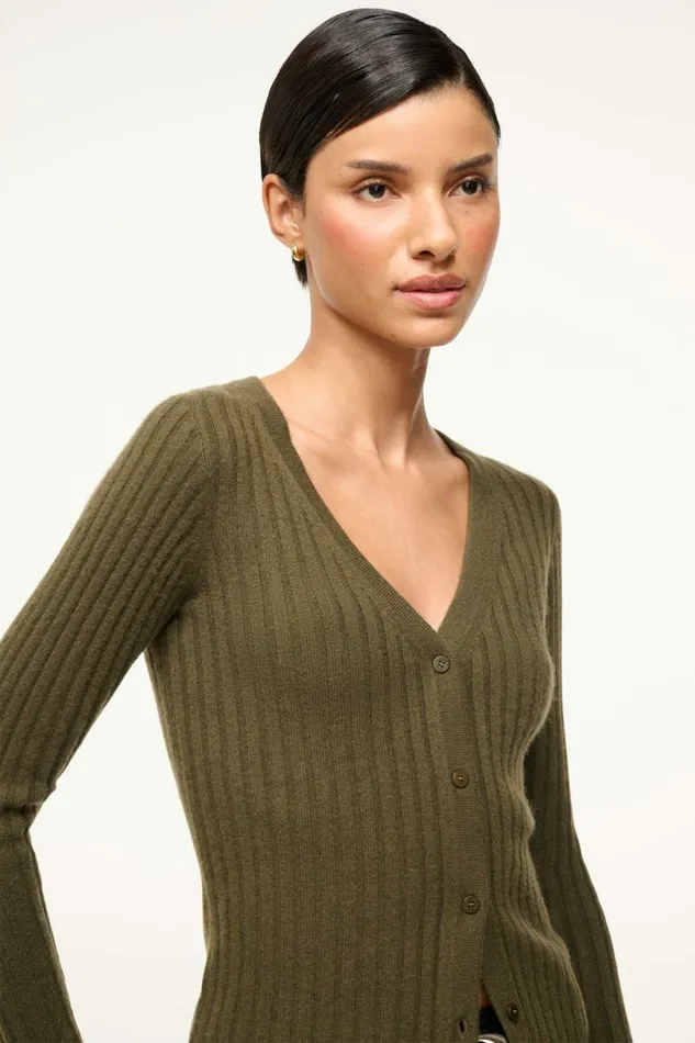 STAUD CARGO CASHMERE SWEATER Dark Olive Women Sweaters STAUD CARGO CASHMERE SWEATER Dark Olive Women Sweaters