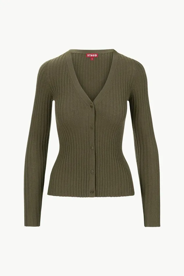 STAUD CARGO CASHMERE SWEATER Dark Olive Women Sweaters STAUD CARGO CASHMERE SWEATER Dark Olive Women Sweaters