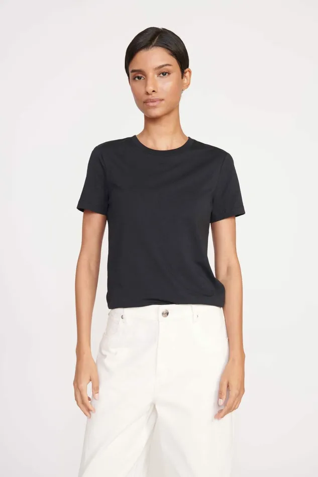 STAUD CREW NECK T SHIRT Black Women Tops