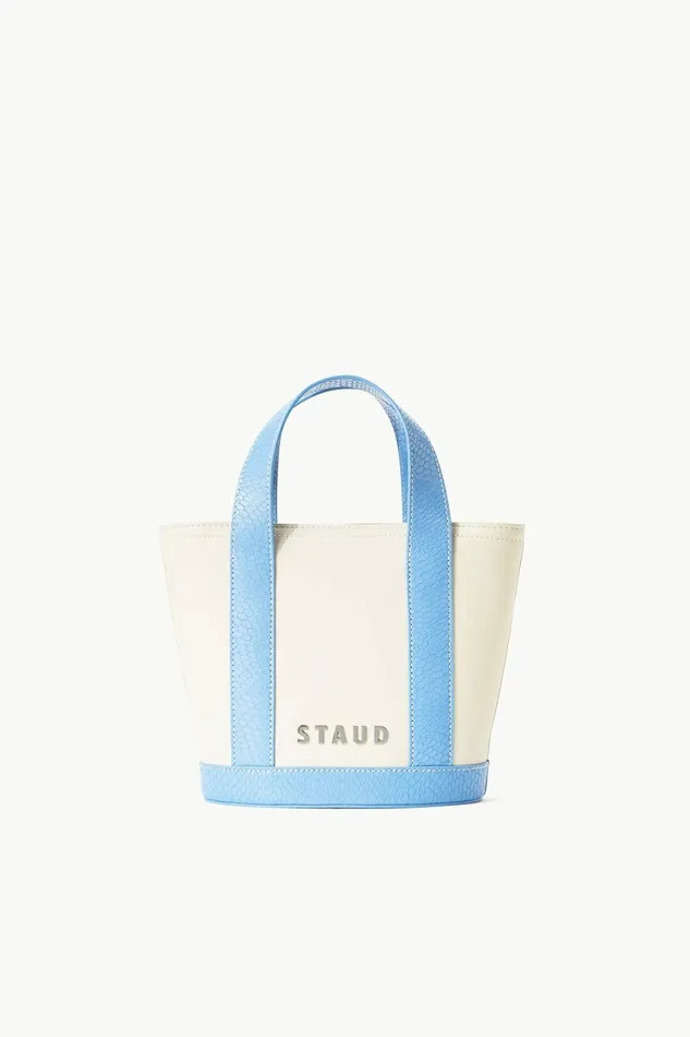 STAUD CUSTOM ALLORA MINI TOTE Cream Staud Blue Women Totes STAUD CUSTOM ALLORA MINI TOTE Cream Staud Blue Women Totes