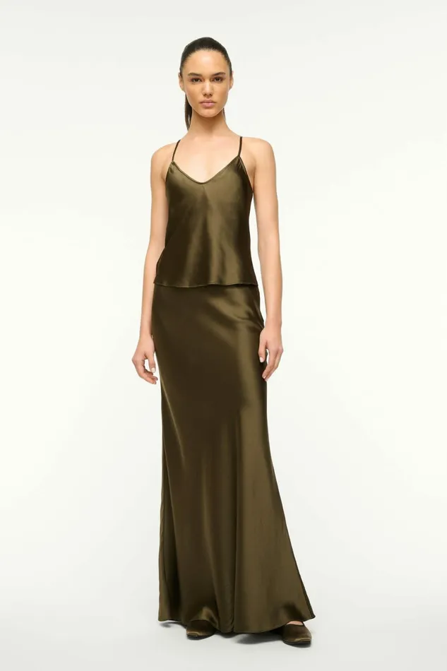 STAUD DURAND SILK CAMI Woodland Women Tops