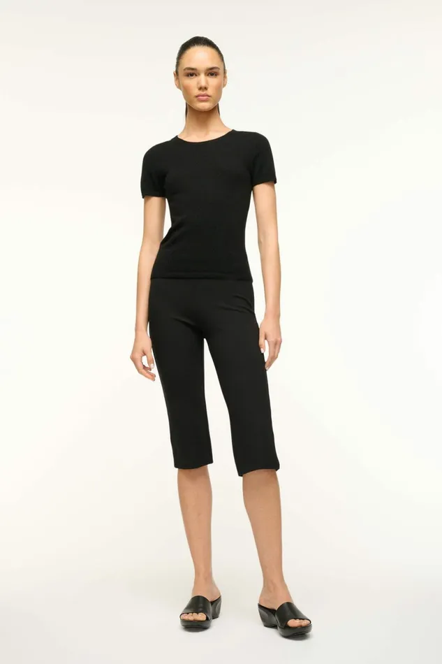 STAUD EASY CASHMERE TEE Black Women Tops STAUD EASY CASHMERE TEE Black Women Tops