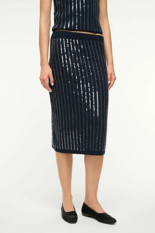STAUD MIMI SKIRT Navy Women Skirts STAUD MIMI SKIRT Navy Women Skirts