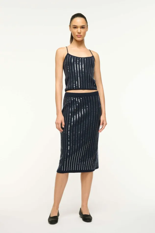 STAUD MIMI SKIRT Navy Women Skirts STAUD MIMI SKIRT Navy Women Skirts
