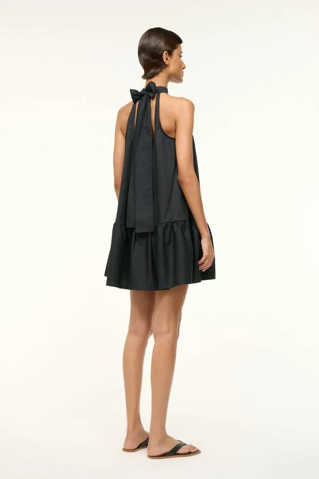 STAUD MINI MARLOWE DRESS Black Women Dresses STAUD MINI MARLOWE DRESS Black Women Dresses
