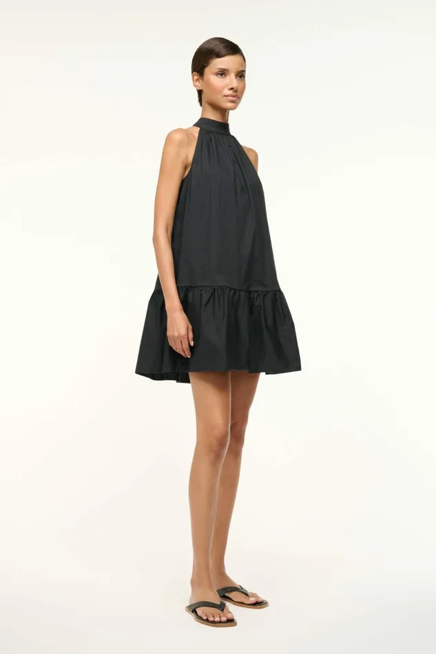STAUD MINI MARLOWE DRESS Black Women Dresses STAUD MINI MARLOWE DRESS Black Women Dresses