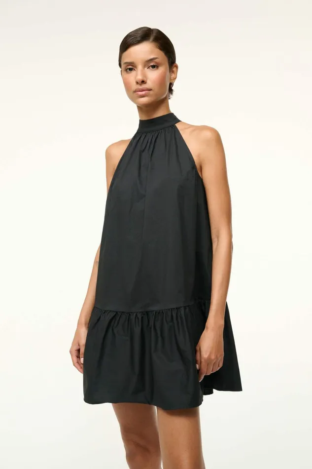 STAUD MINI MARLOWE DRESS Black Women Dresses STAUD MINI MARLOWE DRESS Black Women Dresses