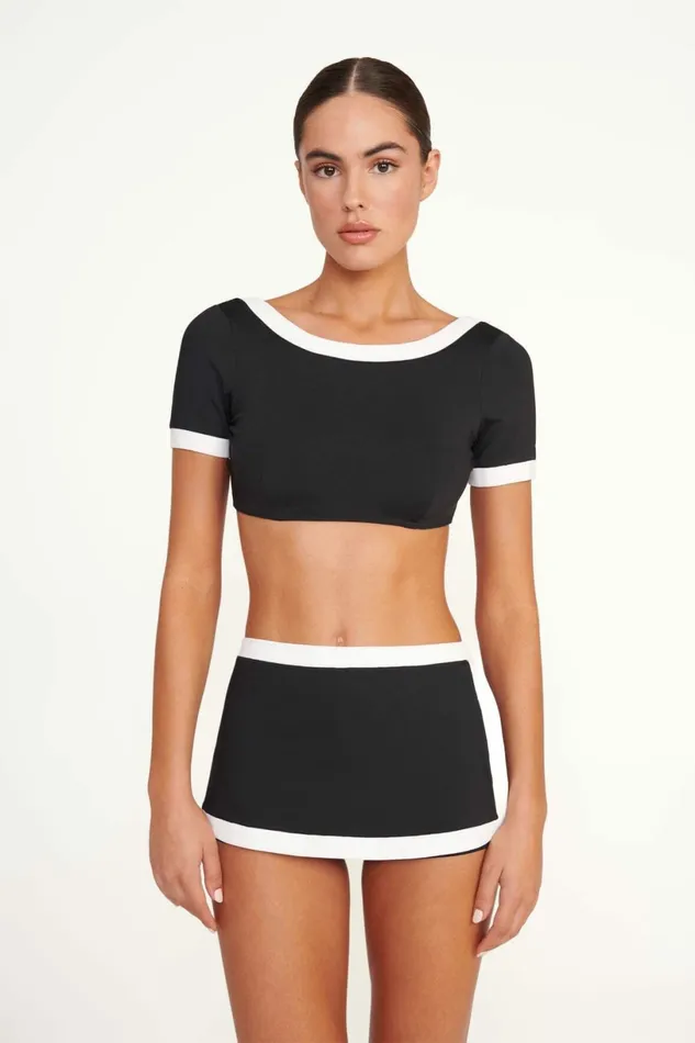 STAUD NELL SWIM SKIRT Blackandwhite Women Swim