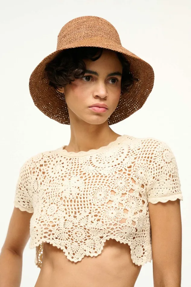 STAUD RITA BUCKET HAT Tan Women Swim STAUD RITA BUCKET HAT Tan Women Swim