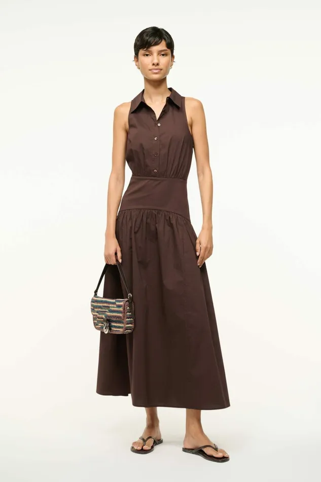 STAUD ROMY DRESS Earth Women Dresses STAUD ROMY DRESS Earth Women Dresses