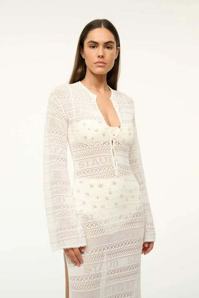 STAUD ROSSLARE DRESS Ivory Women Swim STAUD ROSSLARE DRESS Ivory Women Swim