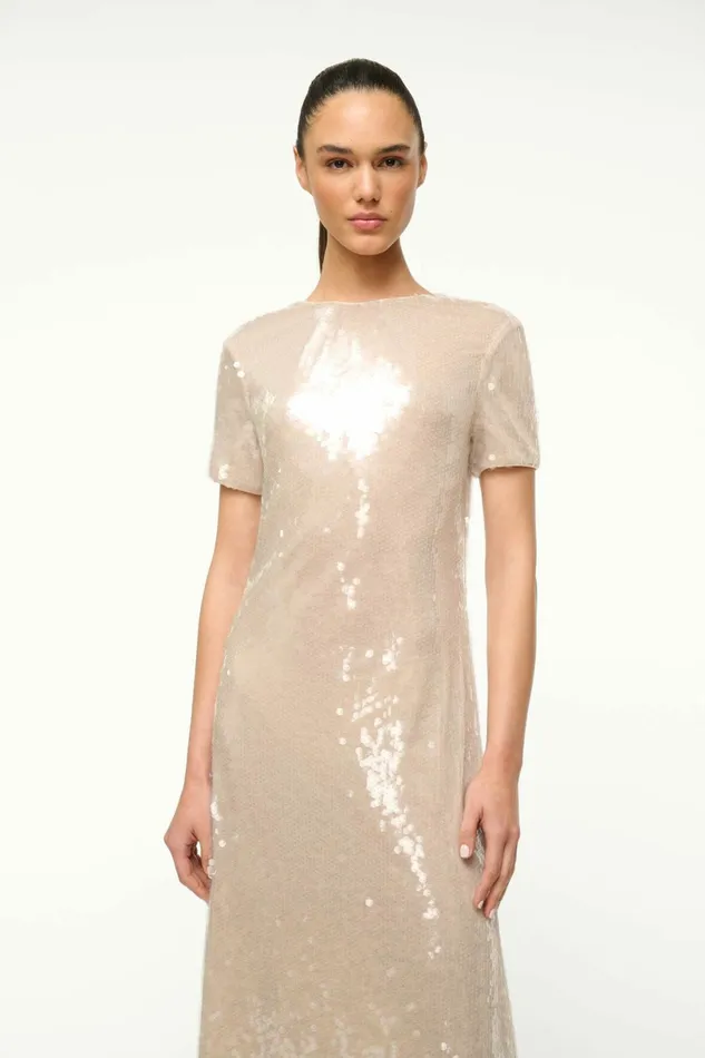 STAUD SAFI DRESS Moon Women Dresses STAUD SAFI DRESS Moon Women Dresses