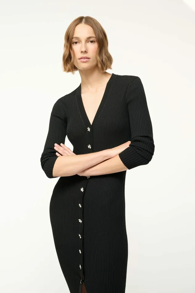 STAUD SHOKO SWEATER Black Women The Knit Shop STAUD SHOKO SWEATER Black Women The Knit Shop