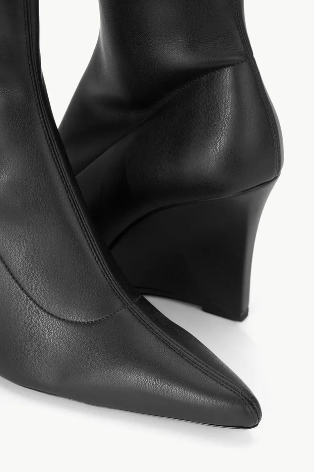 STAUD VESPER ANKLE WEDGE BOOT Black Women Boots STAUD VESPER ANKLE WEDGE BOOT Black Women Boots