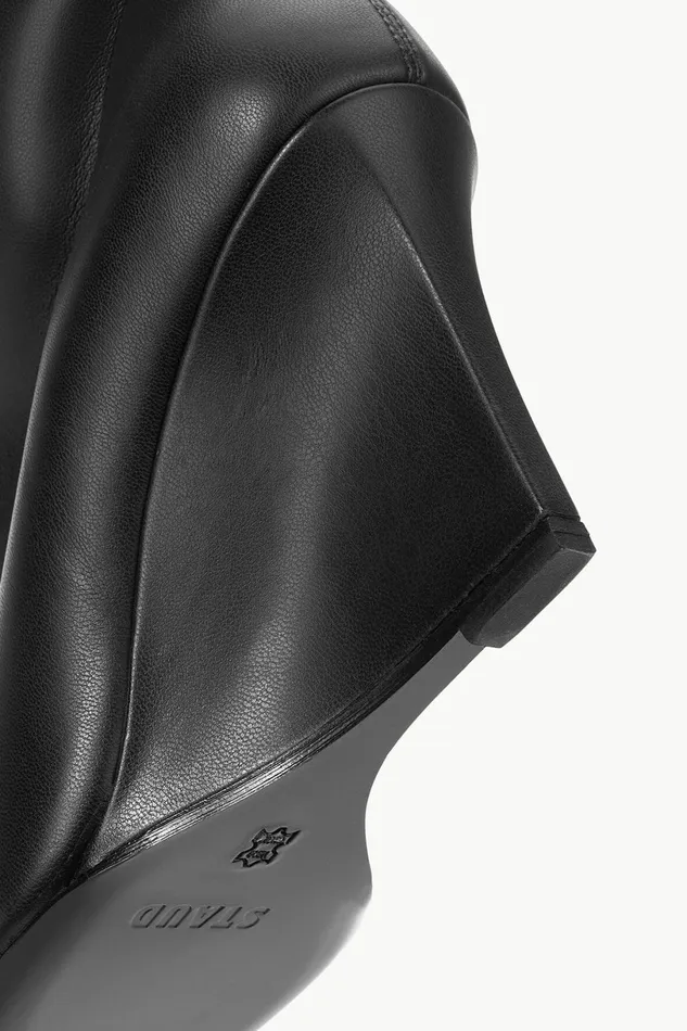 STAUD VESPER ANKLE WEDGE BOOT Black Women Boots STAUD VESPER ANKLE WEDGE BOOT Black Women Boots