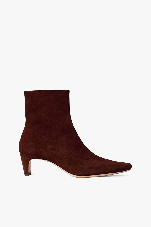 STAUD WALLY ANKLE BOOT Mahogany Suede Women Boots