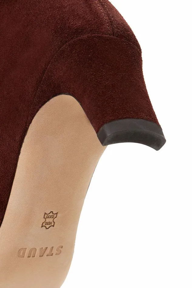 STAUD WALLY ANKLE BOOT Mahogany Suede Women Boots STAUD WALLY ANKLE BOOT Mahogany Suede Women Boots