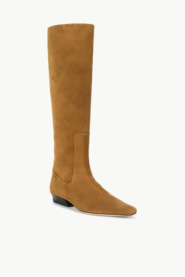 STAUD WALLY FLAT BOOT Tan Suede Women Boots STAUD WALLY FLAT BOOT Tan Suede Women Boots