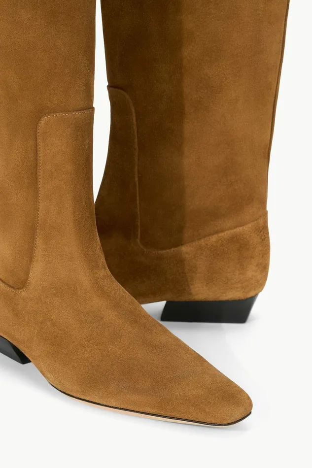 STAUD WALLY FLAT BOOT Tan Suede Women Boots STAUD WALLY FLAT BOOT Tan Suede Women Boots