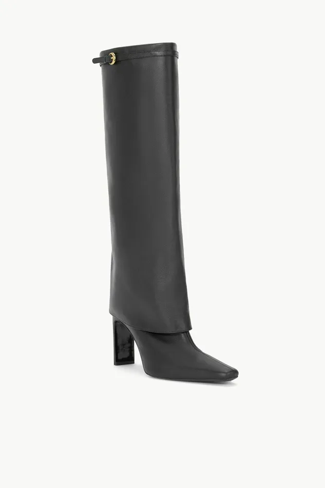 STAUD WALLY FOLDOVER HIGH HEEL BOOT Black Women Boots STAUD WALLY FOLDOVER HIGH HEEL BOOT Black Women Boots