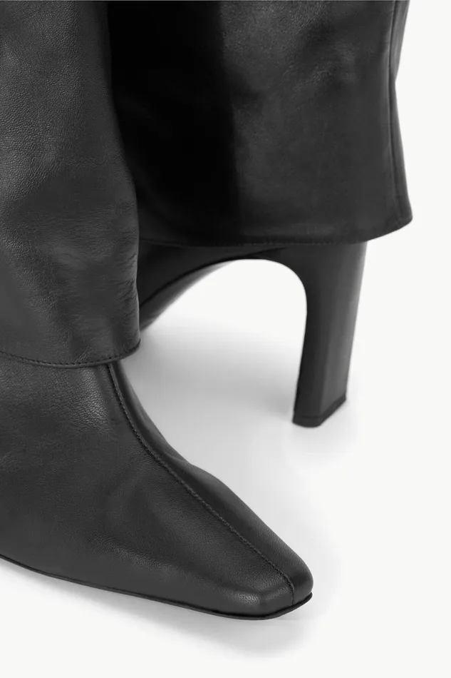 STAUD WALLY FOLDOVER HIGH HEEL BOOT Black Women Boots STAUD WALLY FOLDOVER HIGH HEEL BOOT Black Women Boots