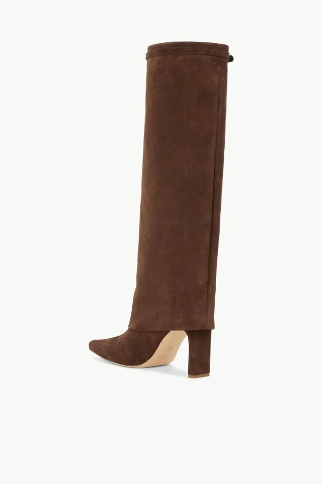 STAUD WALLY FOLDOVER HIGH HEEL BOOT Mahogany Suede Women Boots STAUD WALLY FOLDOVER HIGH HEEL BOOT Mahogany Suede Women Boots