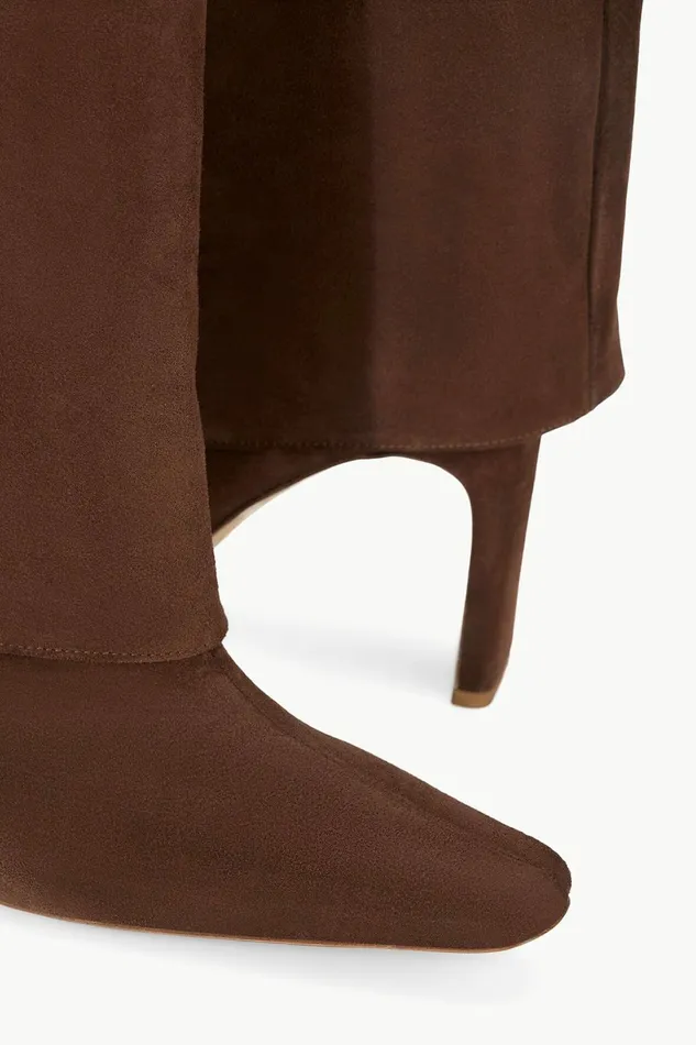 STAUD WALLY FOLDOVER HIGH HEEL BOOT Mahogany Suede Women Boots STAUD WALLY FOLDOVER HIGH HEEL BOOT Mahogany Suede Women Boots
