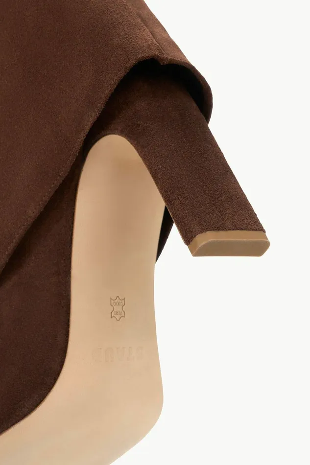 STAUD WALLY FOLDOVER HIGH HEEL BOOT Mahogany Suede Women Boots STAUD WALLY FOLDOVER HIGH HEEL BOOT Mahogany Suede Women Boots