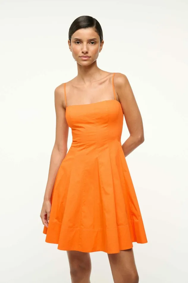 STAUD WYLIE MINI DRESS Apricot Women Dresses STAUD WYLIE MINI DRESS Apricot Women Dresses