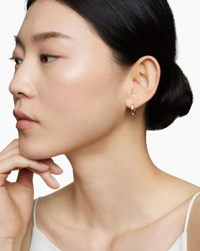 Stax Faceted Huggie Hoop Earrings In 18K Yellow Gold 137mm Women David Yurman Hoop Stax Faceted Huggie Hoop Earrings In 18K Yellow Gold 137mm Women David Yurman Hoop