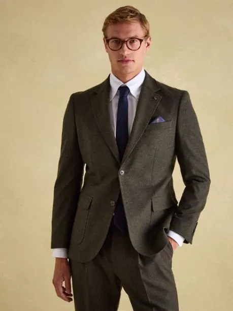 Suits and Tailoring Men Joules Green Slim Fit Texture Suit Jacket