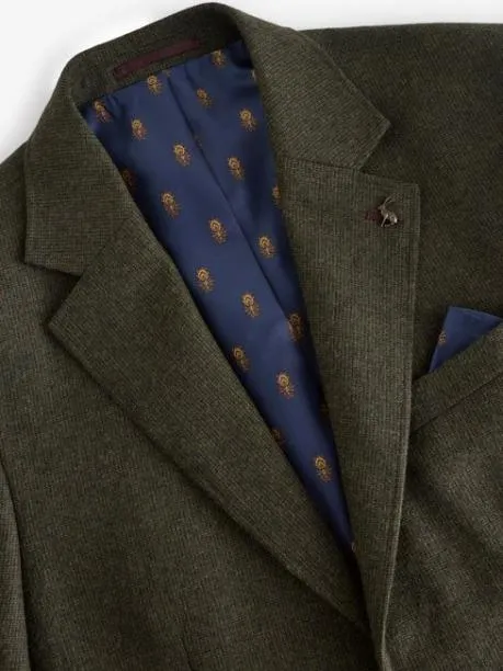 Suits and Tailoring Men Joules Green Slim Fit Texture Suit Jacket