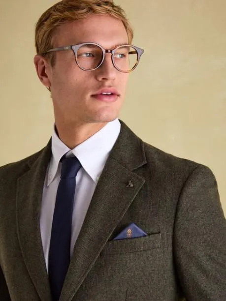 Suits and Tailoring Men Joules Green Slim Fit Texture Suit Jacket