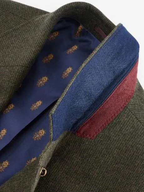 Suits and Tailoring Men Joules Green Slim Fit Texture Suit Jacket
