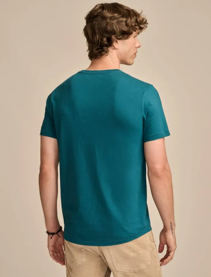 Supima Short Sleeve Crew Blue Coral Men Lucky Brand Shirts and Tops
