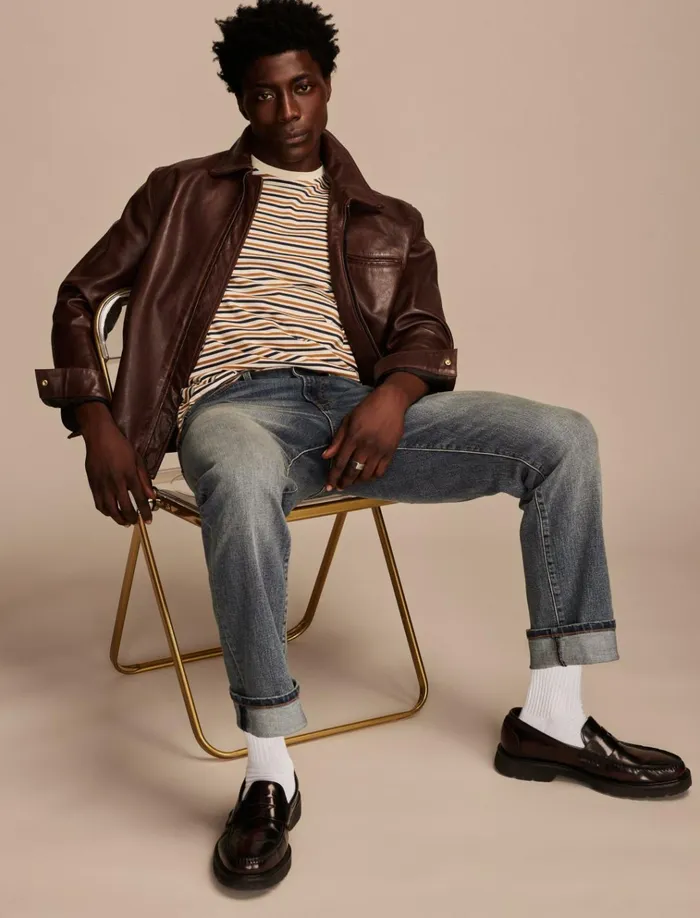 Supima Stripe Crew Multi Men Lucky Brand Shirts and Tops
