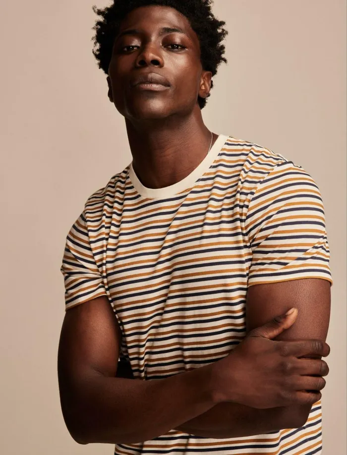 Supima Stripe Crew Multi Men Lucky Brand Shirts and Tops